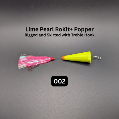 RoKit+ Popper Topwater Float/Lure – Rigged and Skirted | Long Distance Casting Fishing Popper for Live Bait