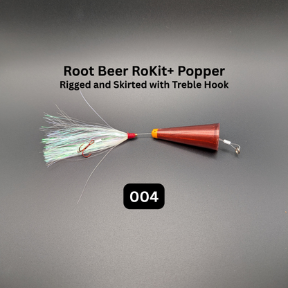 RoKit+ Popper Topwater Float/Lure – Rigged and Skirted | Long Distance Casting Fishing Popper for Live Bait