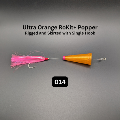 RoKit+ Popper Topwater Float/Lure – Rigged and Skirted | Long Distance Casting Fishing Popper for Live Bait