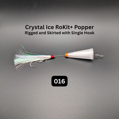 RoKit+ Popper Topwater Float/Lure – Rigged and Skirted | Long Distance Casting Fishing Popper for Live Bait