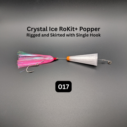 RoKit+ Popper Topwater Float/Lure – Rigged and Skirted | Long Distance Casting Fishing Popper for Live Bait