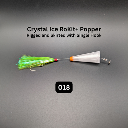 RoKit+ Popper Topwater Float/Lure – Rigged and Skirted | Long Distance Casting Fishing Popper for Live Bait
