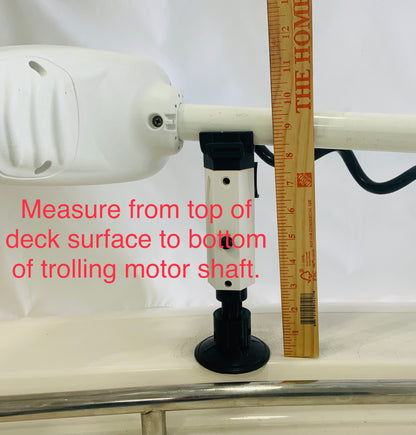 A ruler showing how to measure distance from bow rail to trolling motor