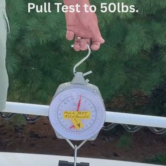 Pull Test to 50 lbs. using spring weight scale